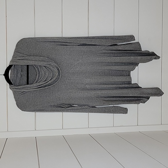 Joseph A. XL grey scoop neck asymmetrical long sleeve tee shirt - Picture 1 of 5